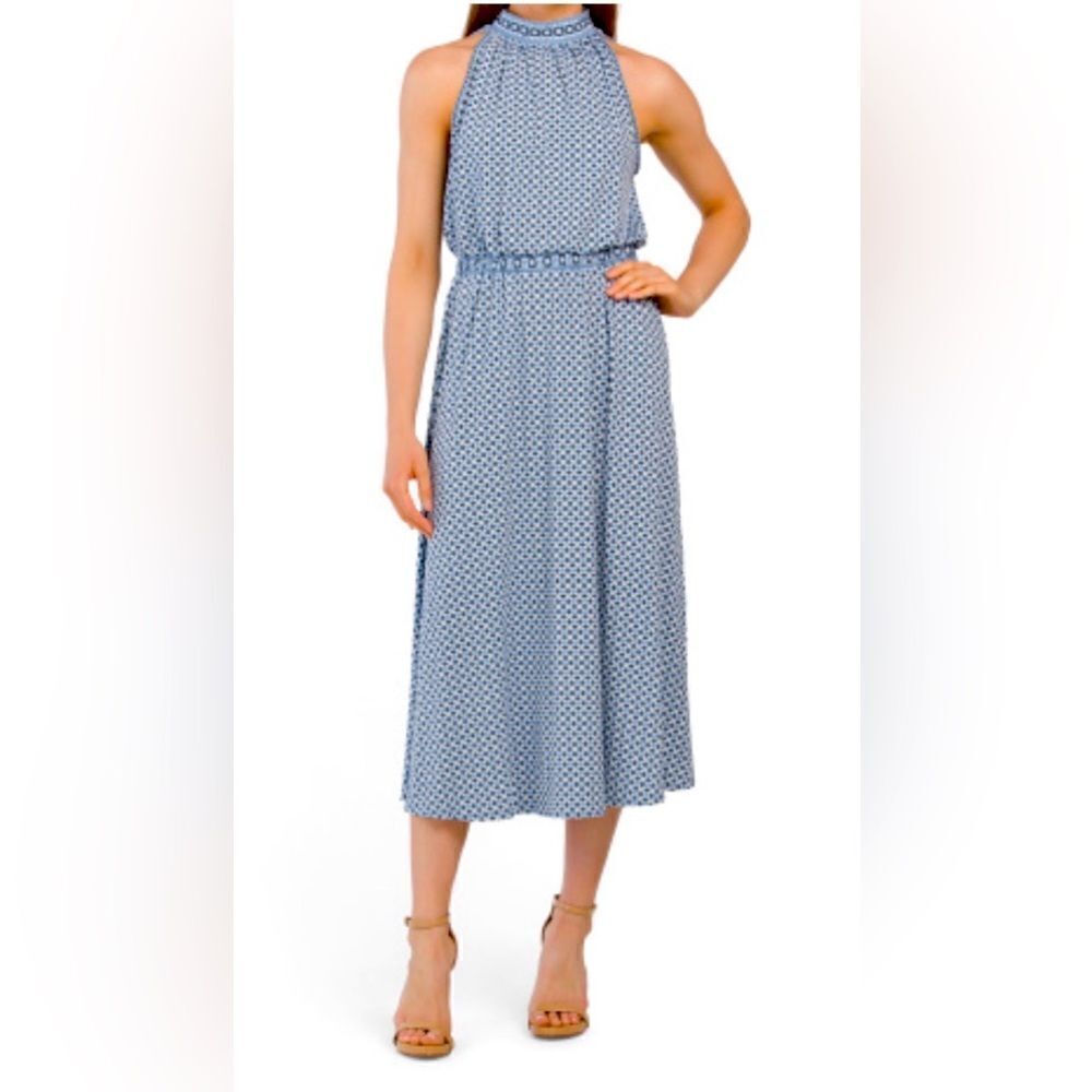 Max Studio Sleeveless Maxi Dress Size: Large Color: Blue/Black